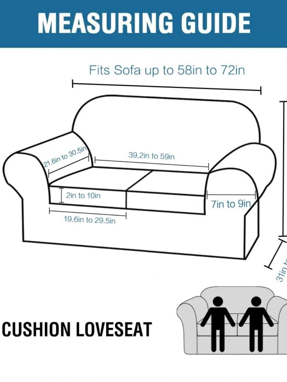 Velvet Loveseat 3 Piece Stretch Navy Sofa Cover